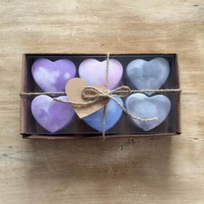 Handmade Lavender Heart Bath Soap Gift Set